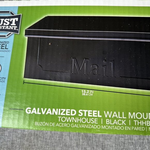 Gibraltar Mailboxes Townhouse Small Capacity Galvanized Steel Black, Wall-Mount - Picture 3 of 9